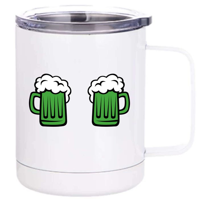 Green Beer Mug Shamrock St Patricks Day Gift Funny Ing Great Gift Front & Back 12oz Stainless Steel Tumbler Cup