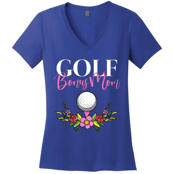 Golf Bonus Mom Golfer Stepmother Gift Women's V-Neck T-Shirt