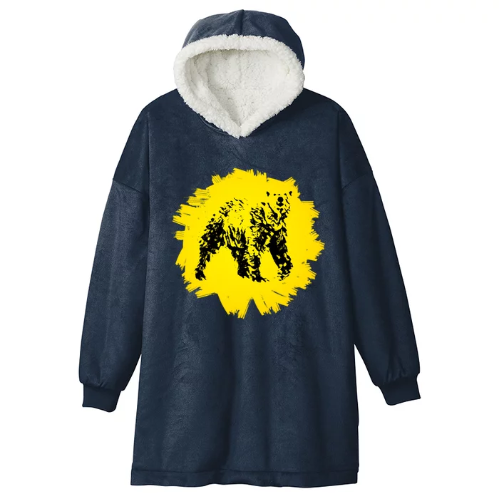 Grizzly Bear Motif Grizzlies Predator Bears Forest Animals Funny Gift Hooded Wearable Blanket