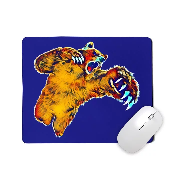 Grizzly Bear Motif Grizzlies Predator Bears Forest Animals Gift Mousepad