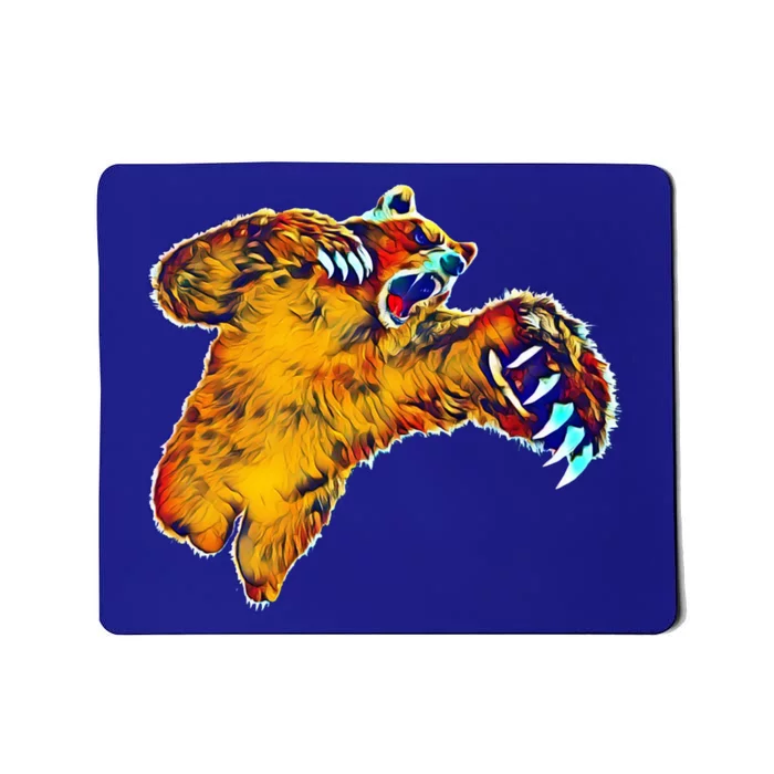 Grizzly Bear Motif Grizzlies Predator Bears Forest Animals Gift Mousepad