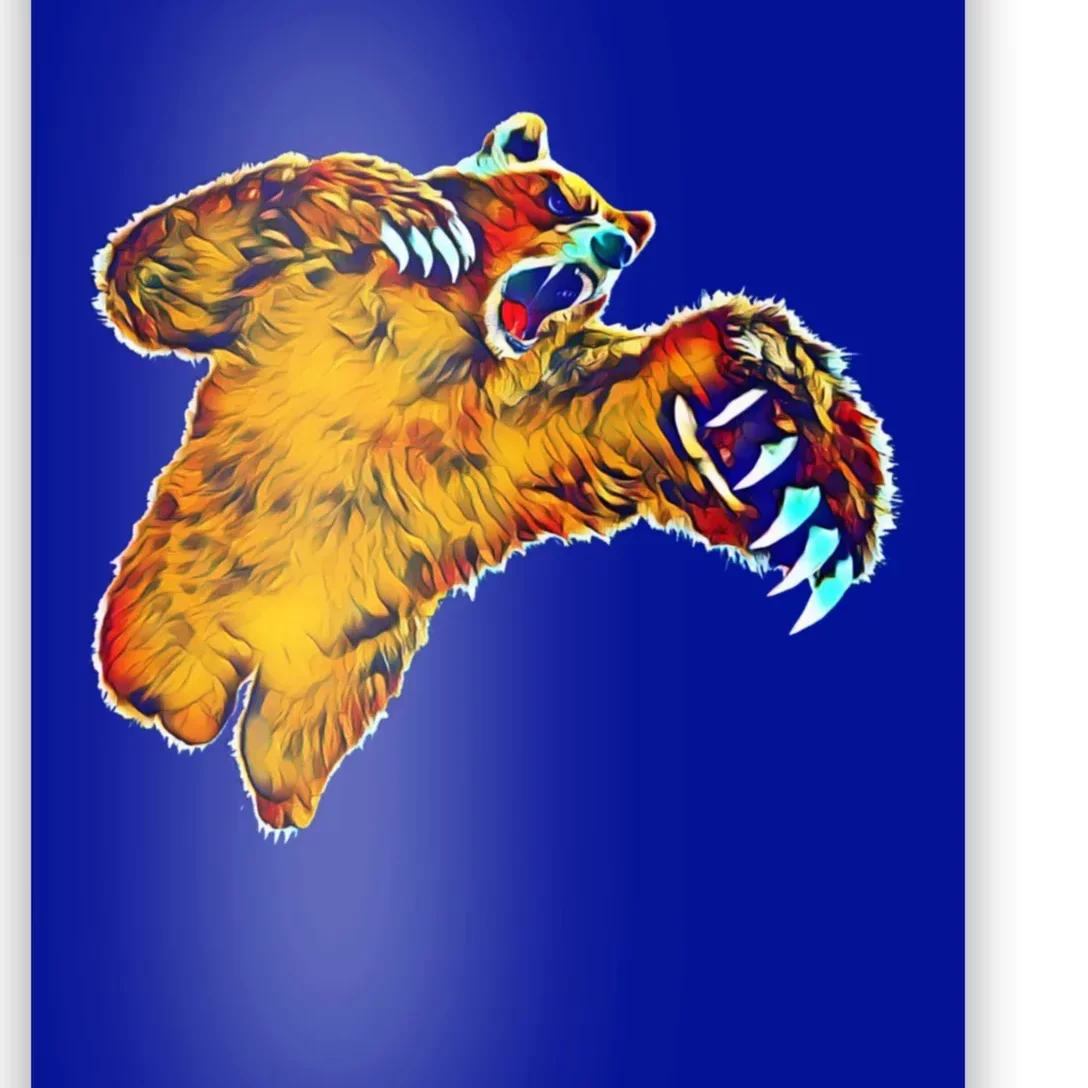 Grizzly Bear Motif Grizzlies Predator Bears Forest Animals Gift Poster