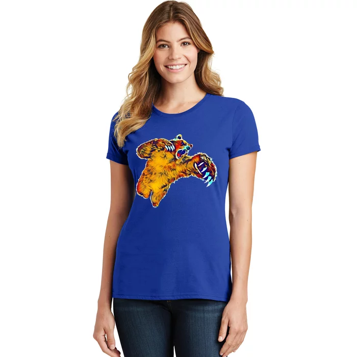 Grizzly Bear Motif Grizzlies Predator Bears Forest Animals Gift Women's T-Shirt