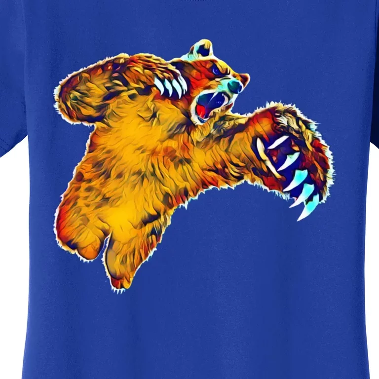 Grizzly Bear Motif Grizzlies Predator Bears Forest Animals Gift Women's T-Shirt