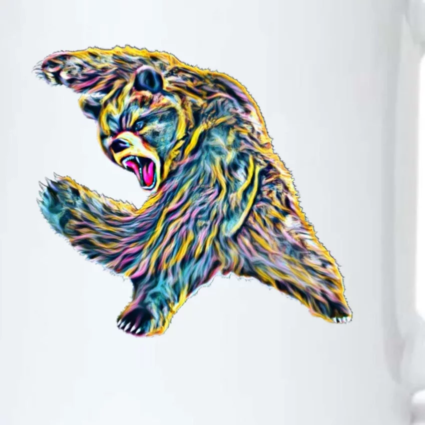 Grizzly Bear Motif Grizzlies Predator Bears Forest Animals Gift Black Color Changing Mug