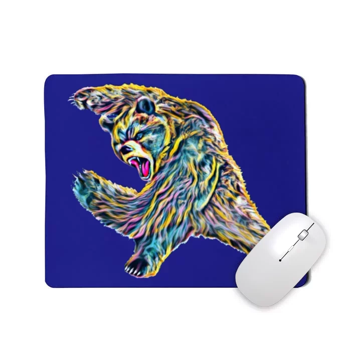 Grizzly Bear Motif Grizzlies Predator Bears Forest Animals Gift Mousepad