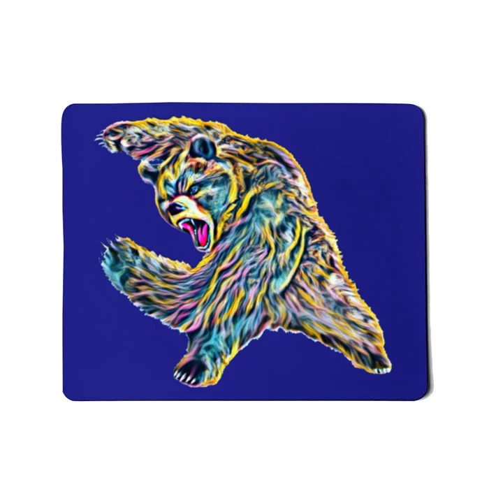 Grizzly Bear Motif Grizzlies Predator Bears Forest Animals Gift Mousepad