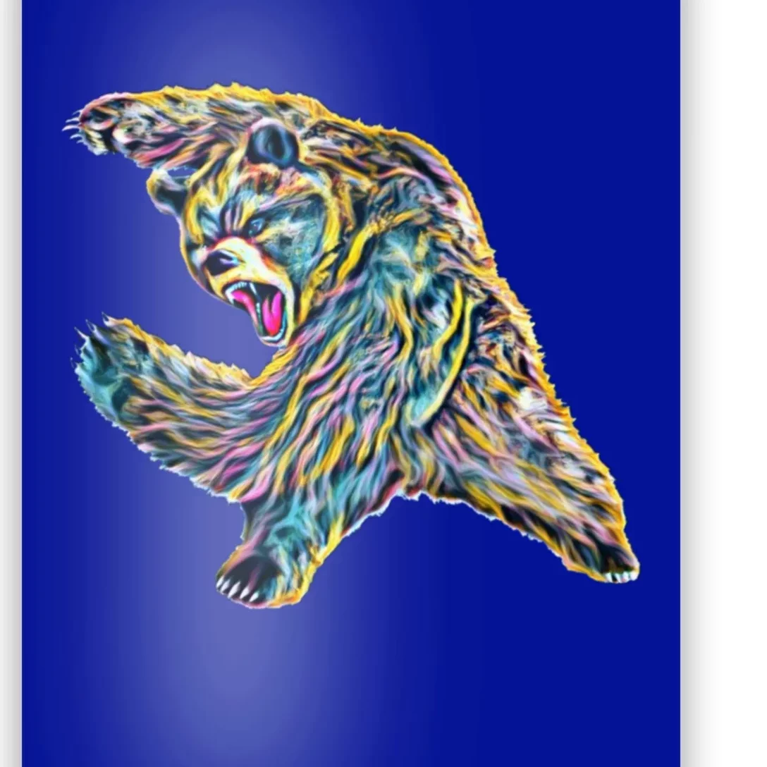 Grizzly Bear Motif Grizzlies Predator Bears Forest Animals Gift Poster