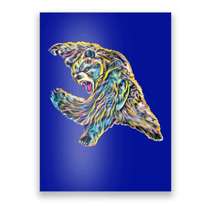 Grizzly Bear Motif Grizzlies Predator Bears Forest Animals Gift Poster