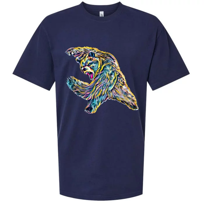 Grizzly Bear Motif Grizzlies Predator Bears Forest Animals Gift Sueded Cloud Jersey T-Shirt