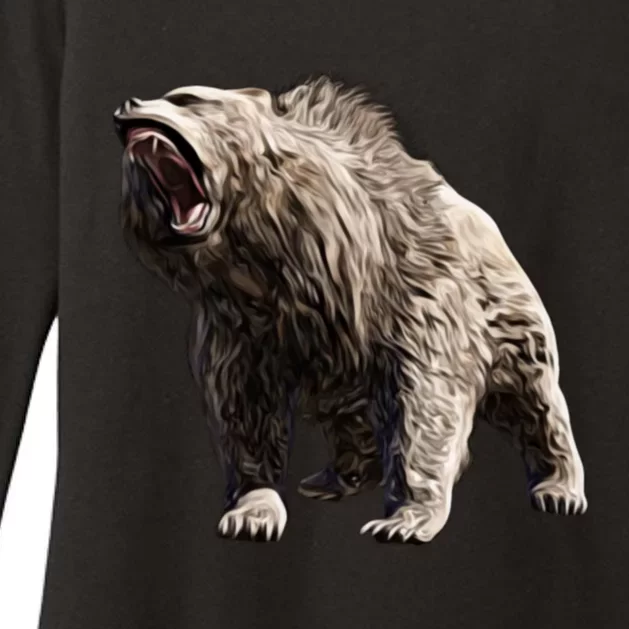 Grizzly Bear Motif Grizzlies Predator Bears Forest Animals Gift Womens CVC Long Sleeve Shirt