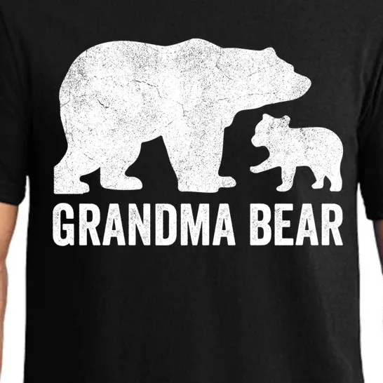 Grandma Bear Mothers Day, Funny One Cub Grandmom Hoodie Pajama Set