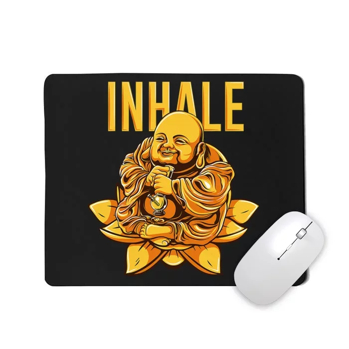 Golden Buddha Marijuana Cannabis Meditation Inhale Mousepad