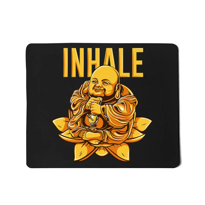 Golden Buddha Marijuana Cannabis Meditation Inhale Mousepad