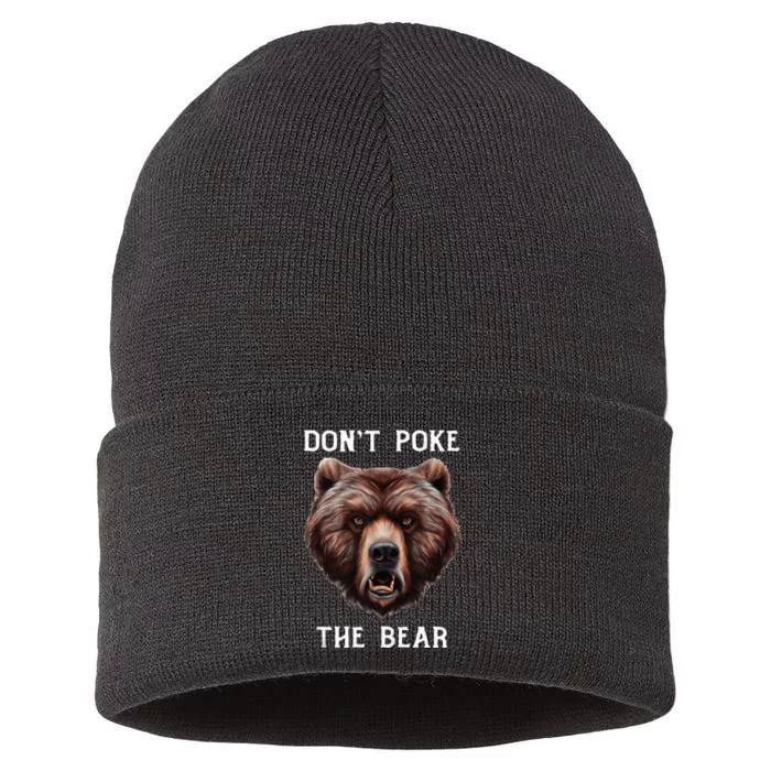 Grumpy Bear Mom Or Dad Grizzly Bear Sustainable Knit Beanie