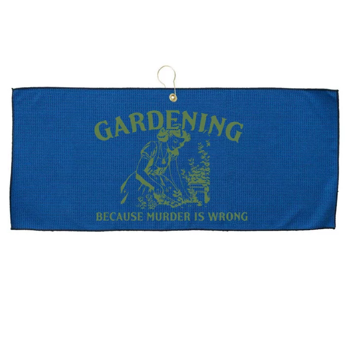 Gardening Because Murder Is Wrong Retro Large Microfiber Waffle Golf Towel