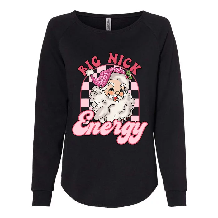 Groovy Big Nick Santa Energy Pink Funny Christmas Pink Gift Womens California Wash Sweatshirt