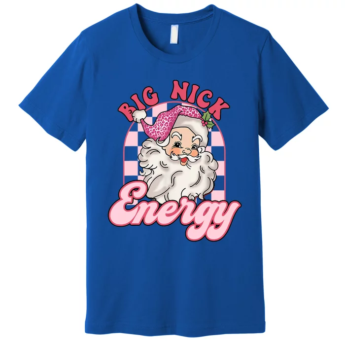 Groovy Big Nick Santa Energy Pink Funny Christmas Pink Gift Premium T-Shirt