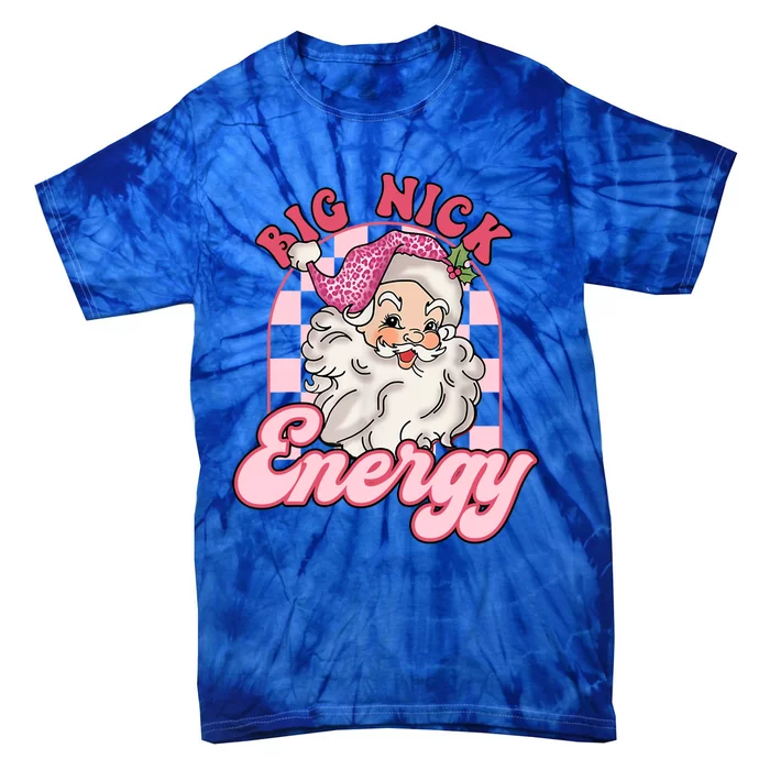 Groovy Big Nick Santa Energy Pink Funny Christmas Pink Gift Tie-Dye T-Shirt