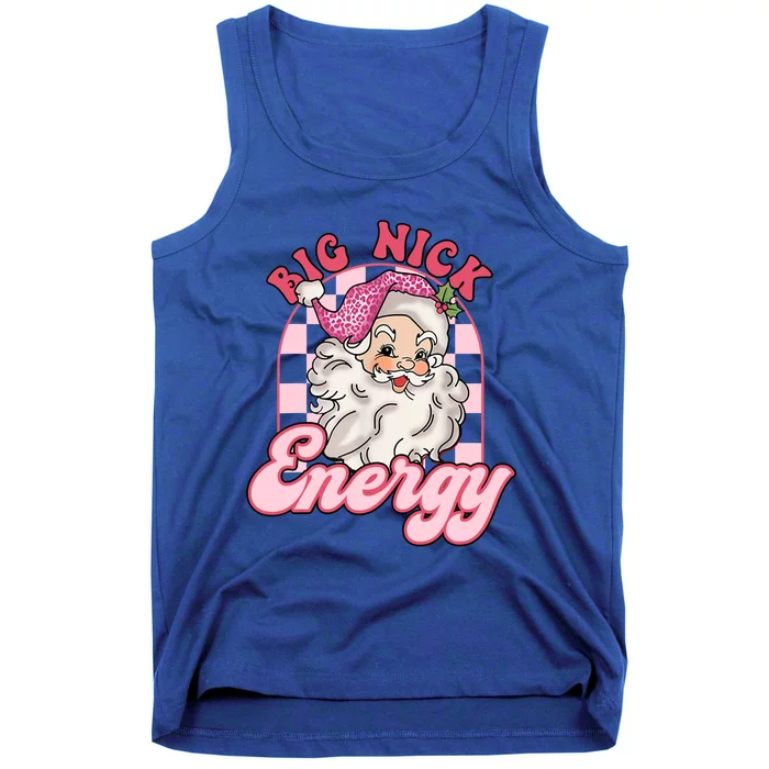 Groovy Big Nick Santa Energy Pink Funny Christmas Pink Gift Tank Top