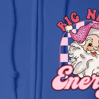 Groovy Big Nick Santa Energy Pink Funny Christmas Pink Gift Full Zip Hoodie