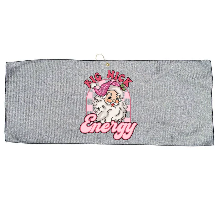 Groovy Big Nick Santa Energy Pink Funny Christmas Pink Gift Large Microfiber Waffle Golf Towel