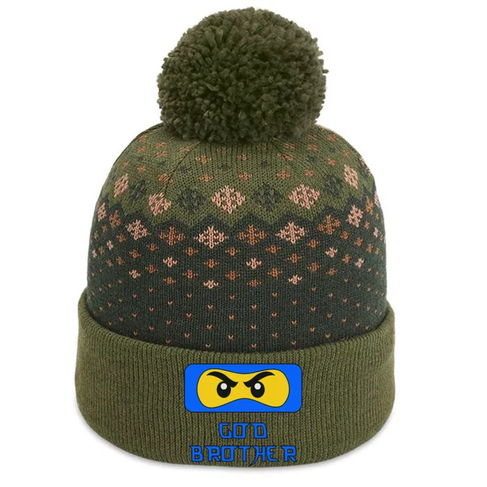 God Brother Ninja Face Family The Baniff Cuffed Pom Beanie