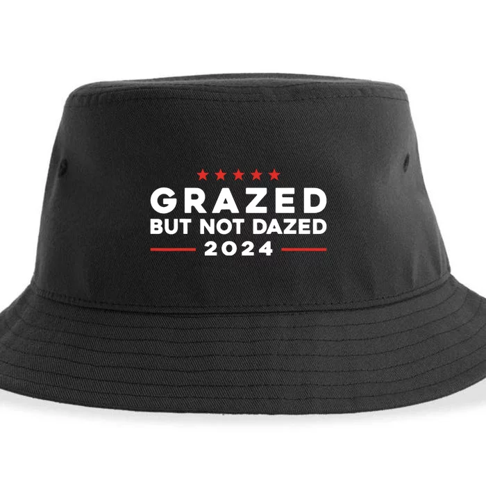 Grazed But Not Dazed 2024 Trump Election Supporter Sustainable Bucket Hat