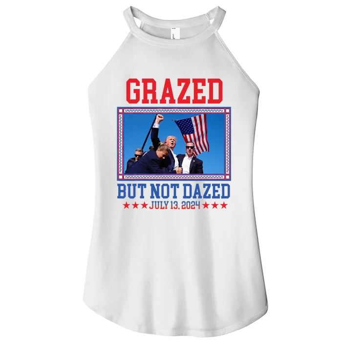 Grazed But Not Dazed Trump Shot Women’s Perfect Tri Rocker Tank