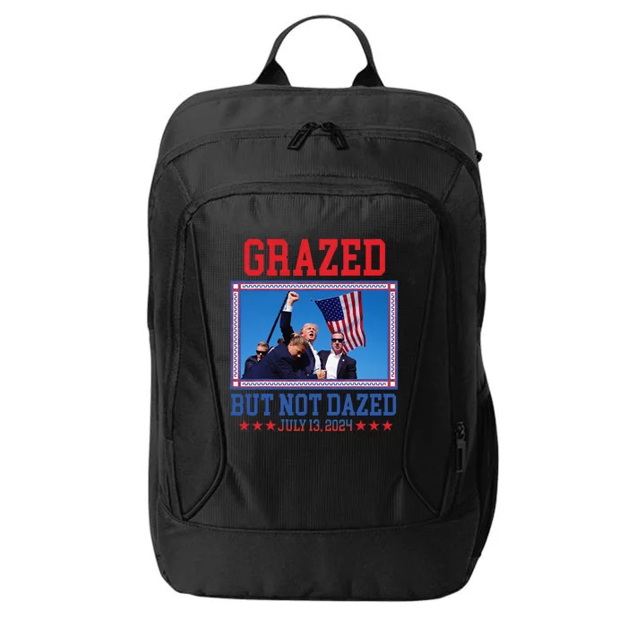 Grazed But Not Dazed Trump Shot City Backpack