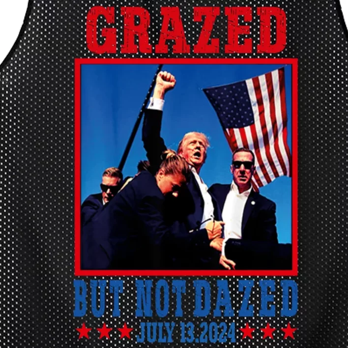 Grazed But Not Dazed 2024 Trump Mesh Reversible Basketball Jersey Tank