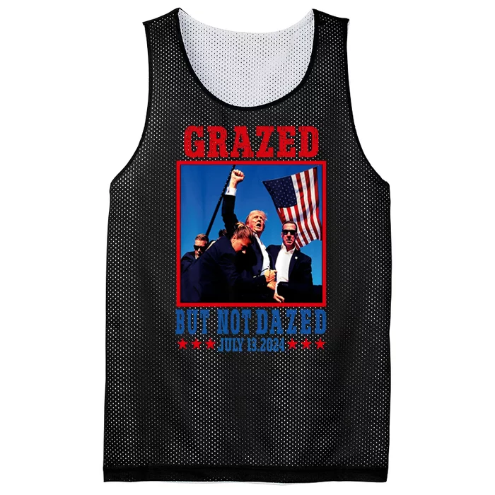 Grazed But Not Dazed 2024 Trump Mesh Reversible Basketball Jersey Tank