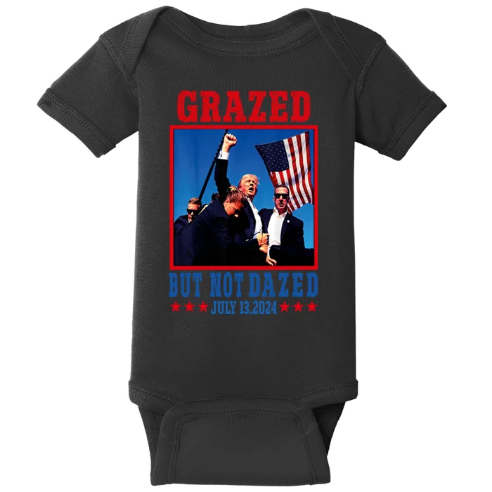 Grazed But Not Dazed 2024 Trump Baby Bodysuit