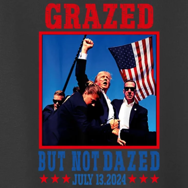 Grazed But Not Dazed 2024 Trump Toddler T-Shirt