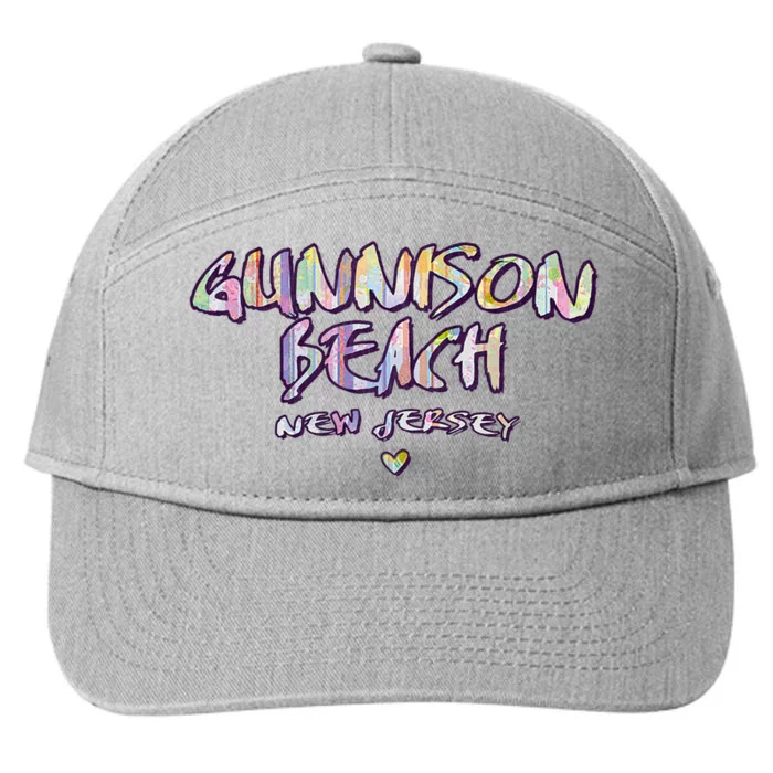 Gunnison Beach New Jersey Gunnison Beach Nj Watercolor 7-Panel Snapback Hat