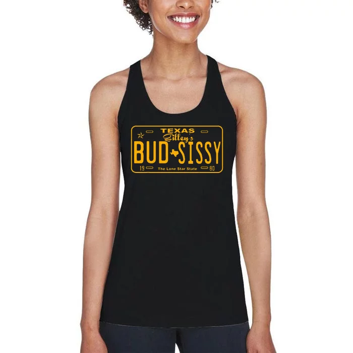 GilleyS Bud N Sissy Texas Cowboy Women's Racerback Tank