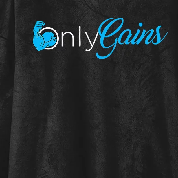 Gym Bodybuilder Only Gainz Only Gains Hooded Wearable Blanket