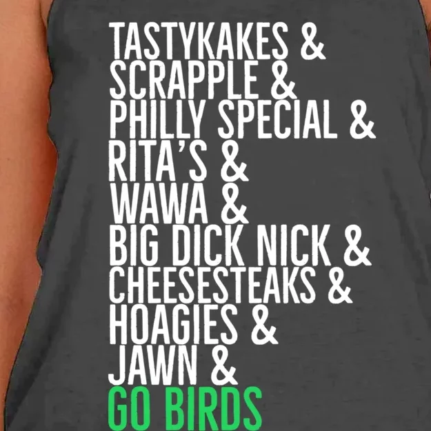 Go Birds. (Only Philly People Understand) Women's Knotted Racerback Tank