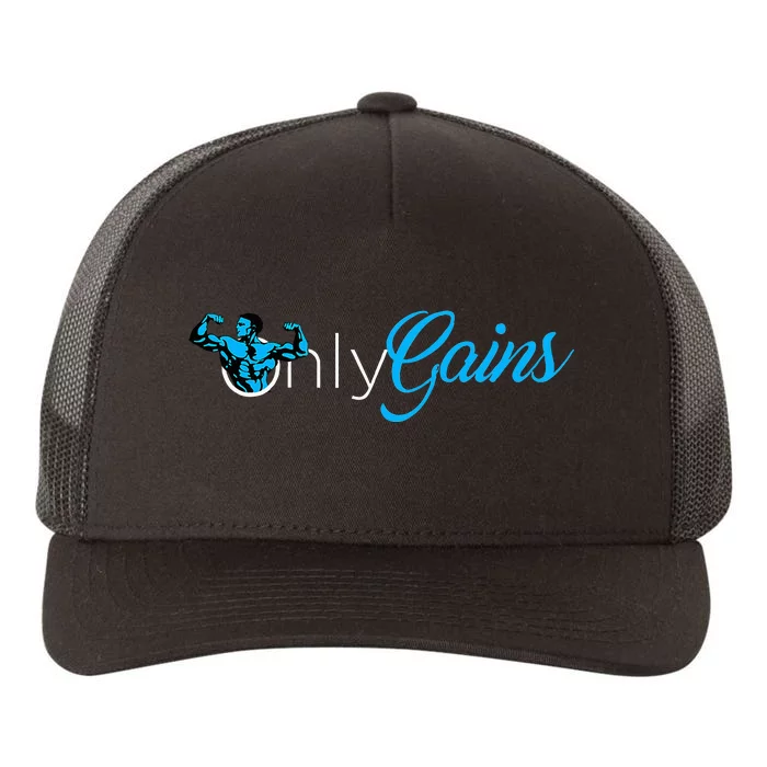 Gym Bodybuilder Only Gainz Only Gains Yupoong Adult 5-Panel Trucker Hat