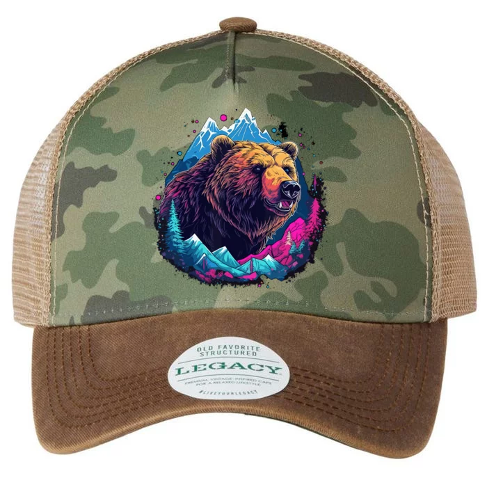 Grizzly Bear Outdoor Nature Alaska Hunting Hiking Legacy Tie Dye Trucker Hat