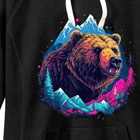 Grizzly Bear Outdoor Nature Alaska Hunting Hiking Women's Fleece Hoodie