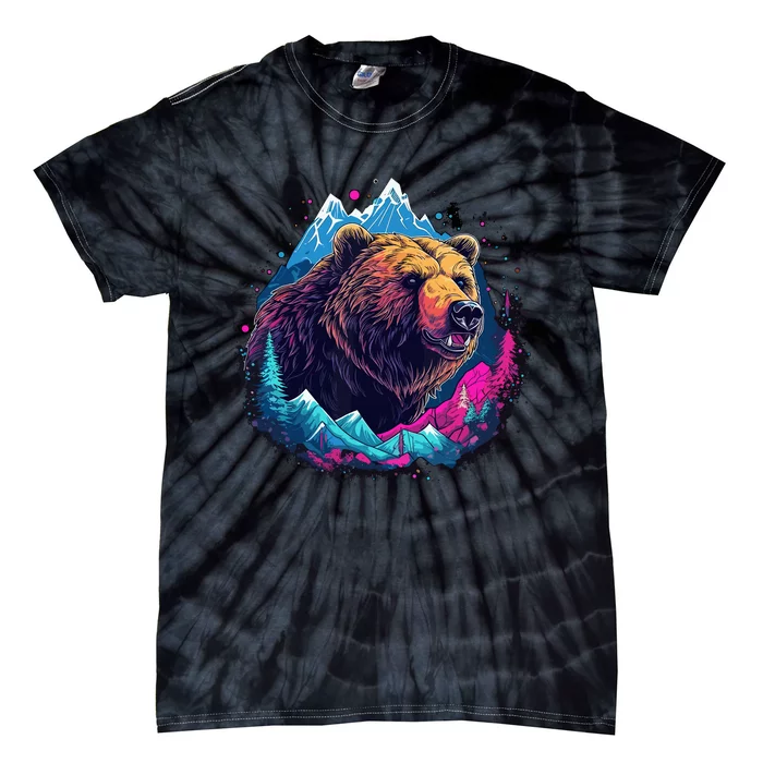 Grizzly Bear Outdoor Nature Alaska Hunting Hiking Tie-Dye T-Shirt