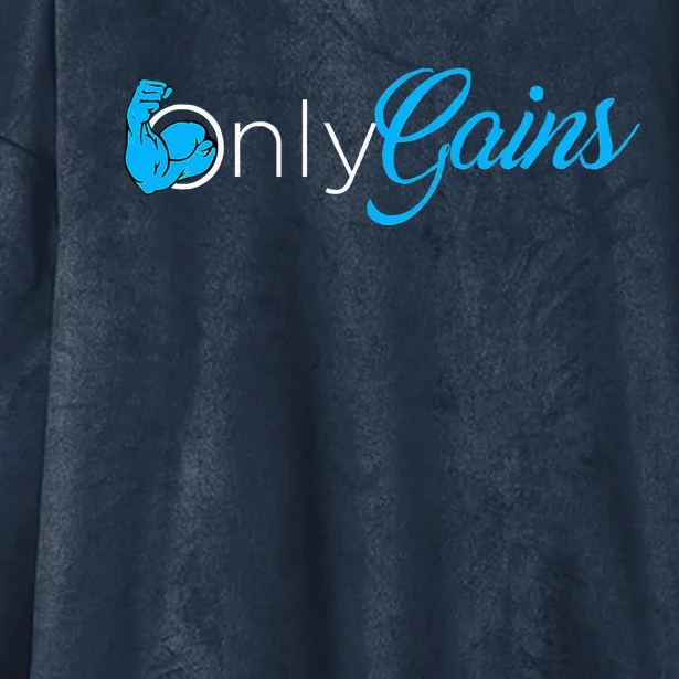 Gym Bodybuilder Only Gainz Only Gains Hooded Wearable Blanket