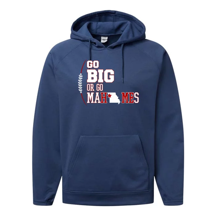 Go Big Or Go Mahomes Football Lover Performance Fleece Hoodie