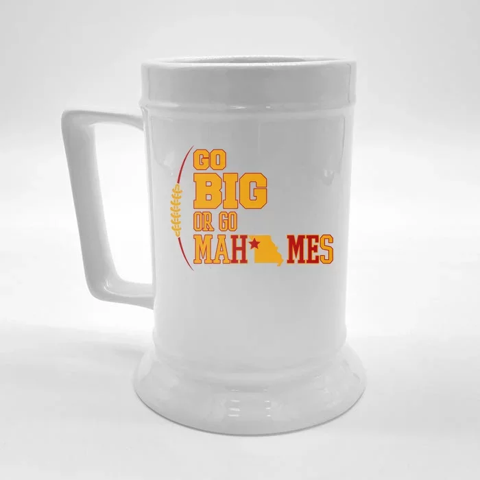 Go Big Or Go Mahomes Football Lover Front & Back Beer Stein