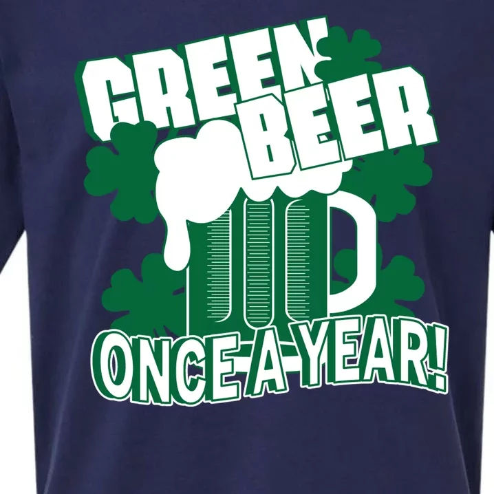 Green Beer Once A Year St Patrick's Day Sueded Cloud Jersey T-Shirt