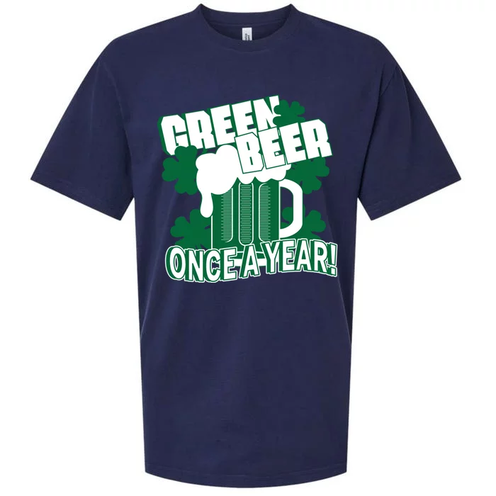 Green Beer Once A Year St Patrick's Day Sueded Cloud Jersey T-Shirt