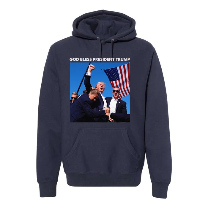 God Bless President Trump Shooting At Donald Trump Rally Premium Hoodie