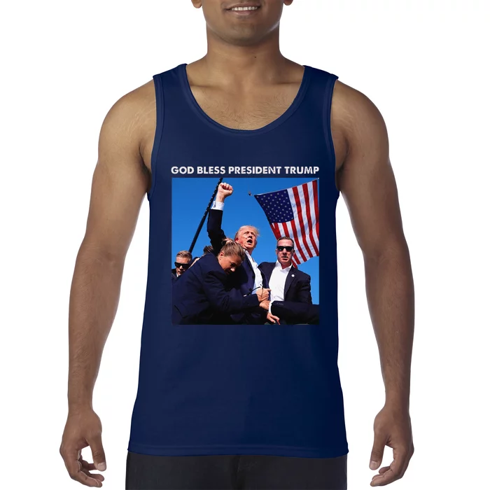 God Bless President Trump Shooting At Donald Trump Rally Tank Top