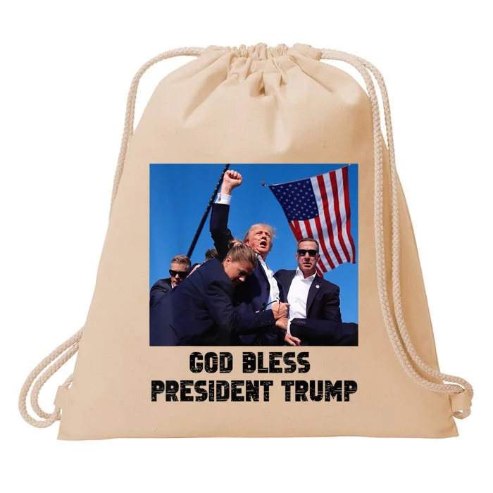 God Bless President Trump Donald Trump 2024 Drawstring Bag